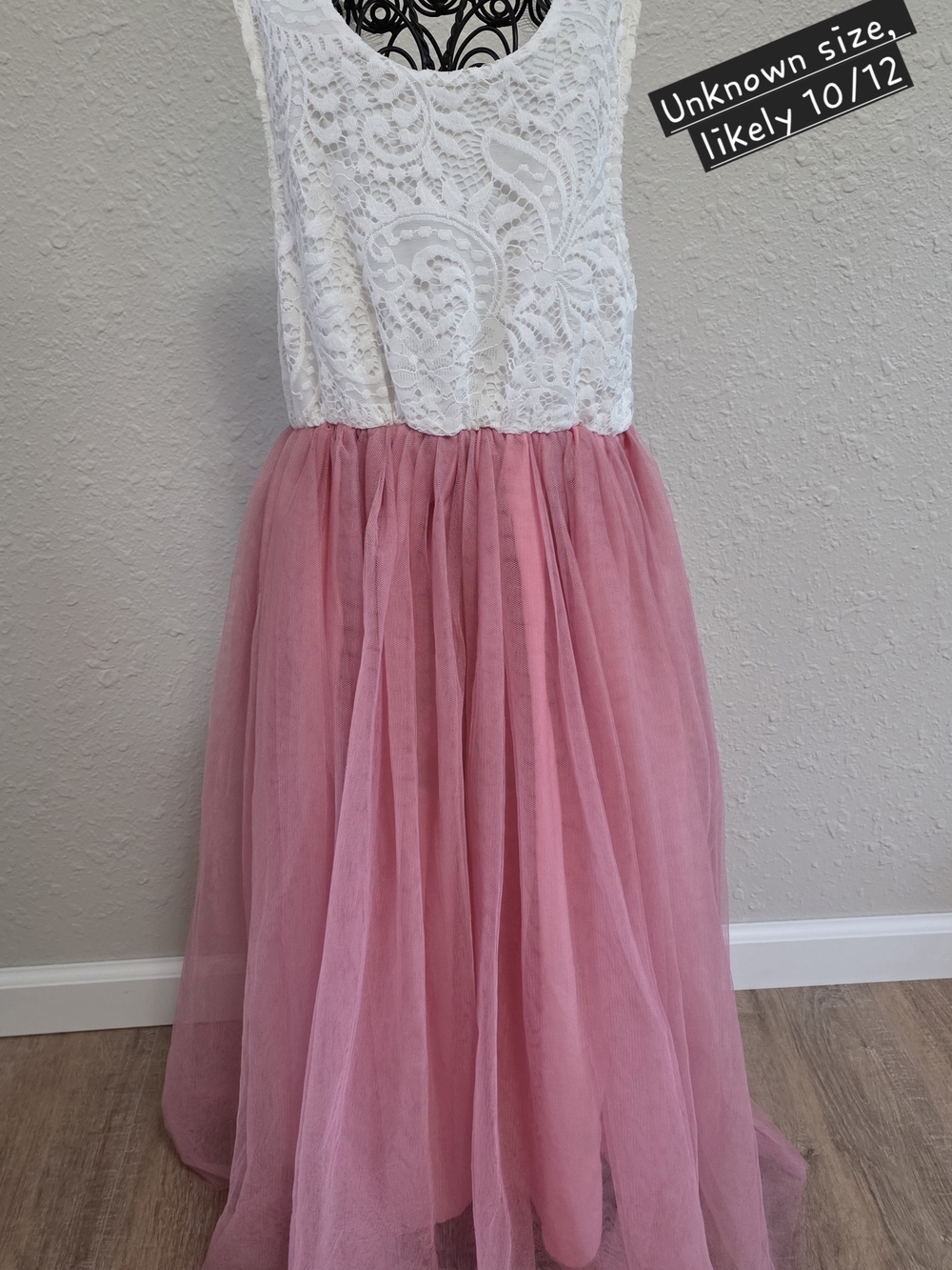 Lace Bodice Pink Tulle Kids Dress